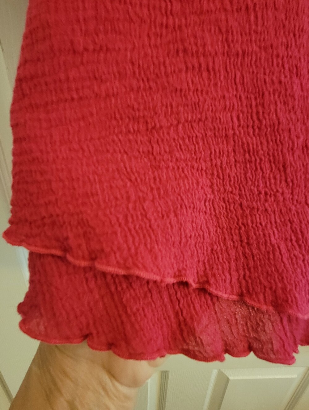 Women’s Soft Surroundings Round Neck Ruffled Sleeve Top - Raspberry Pink Size M - Picture 7 of 13